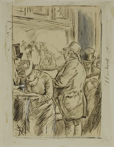 The Potato Harvest by Charles Samuel Keene, drawing, 1877