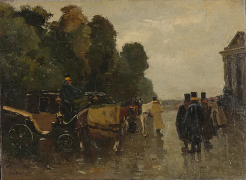 Carriages and Waiting Coachmen by Willem de Zwart, painting, 1890-1894