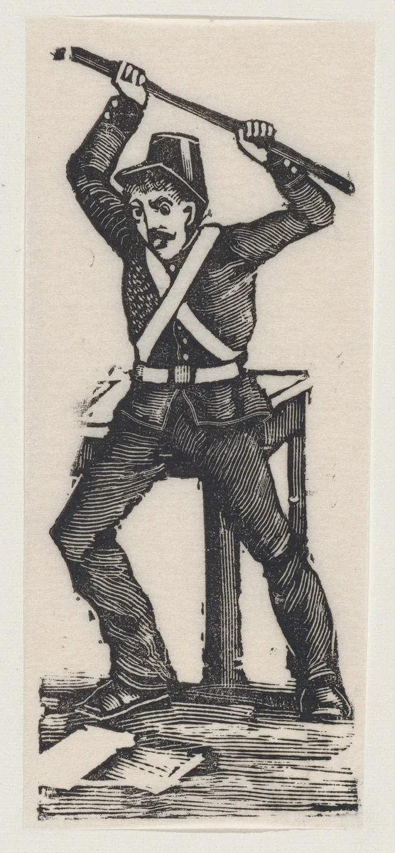 Federal soldier by José Guadalupe Posada, print, 1875-1885