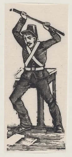 Federal soldier by José Guadalupe Posada, print, 1875-1885