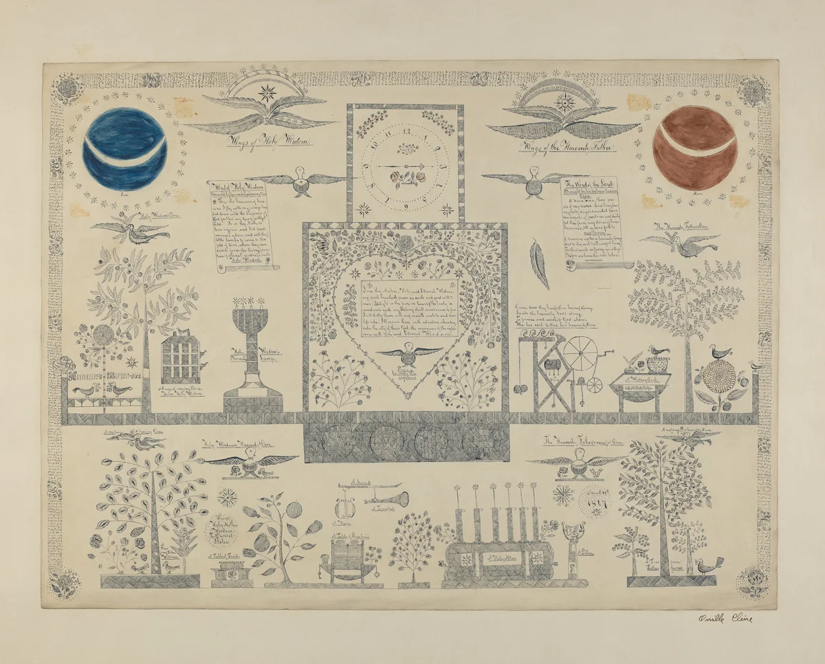 Shaker Visionary Image by Orville Cline, index of american design, 1935-1942