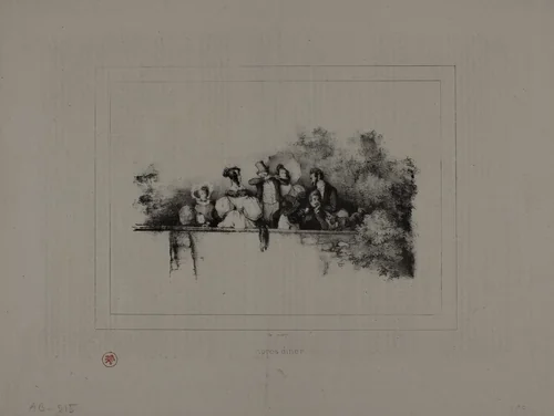 After Dinner by Paul Gavarni, print, 1843