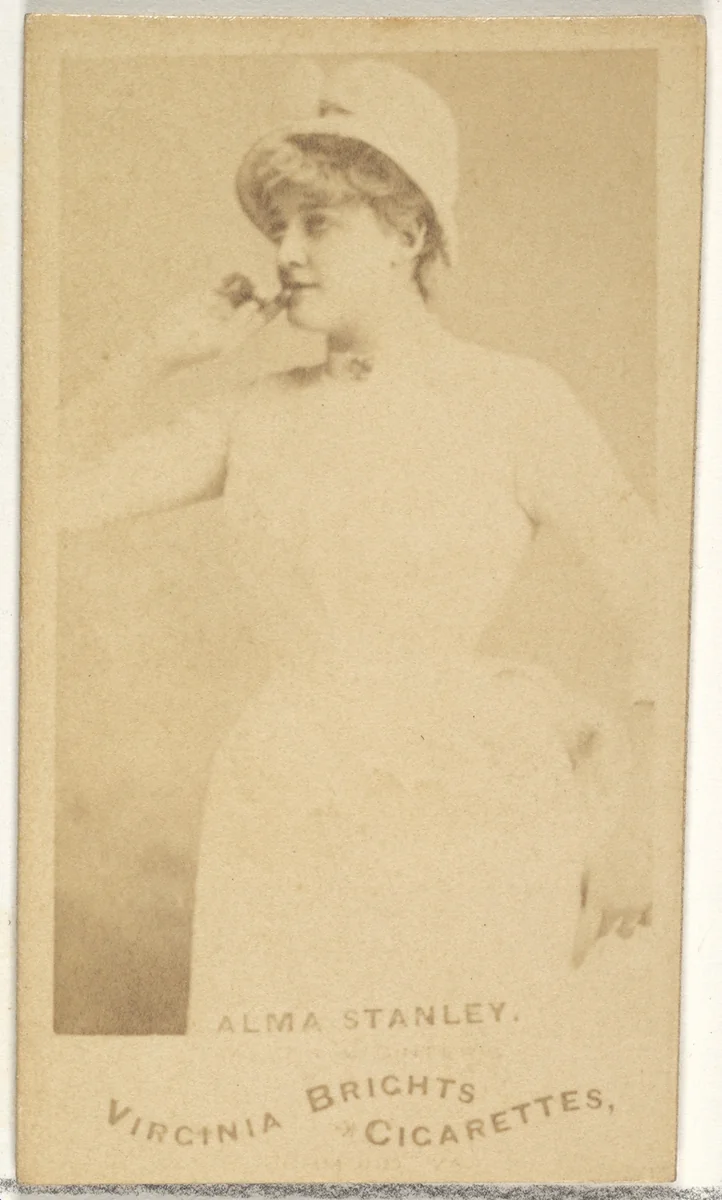Alma Stanley, from the Actors and Actresses series (N45, Type 1) for Virginia Brights Cigarettes by Allen & Ginter, photograph, 1885-1891