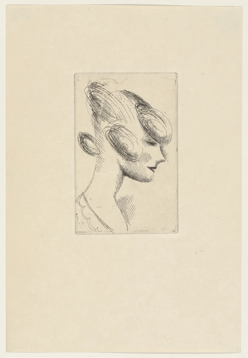 Female Head from The Drypoints of Elie Nadelman by Elie Nadelman, print, 1951