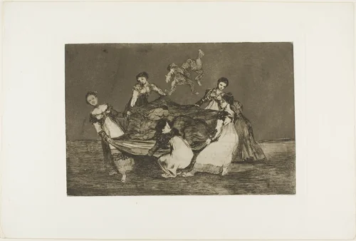 Heavier than a dead donkey, plate one from Los Proverbios by Francisco José de Goya, print, 1815-1824