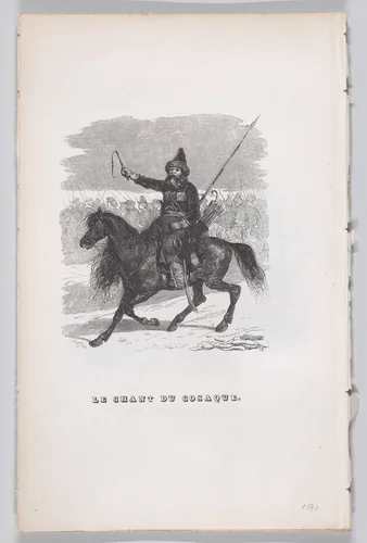 The Song of the Cossack, from "The Complete Works of Béranger" by J. J. Grandville, print, 1836