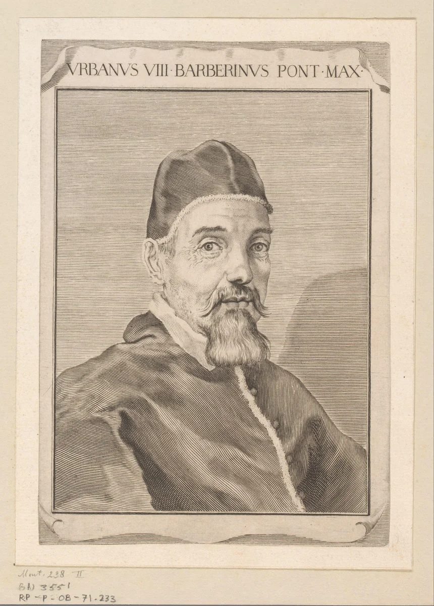 Portret van Urbanus VIII by Claude Mellan, print, 1632