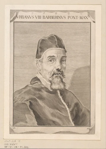 Portret van Urbanus VIII by Claude Mellan, print, 1632