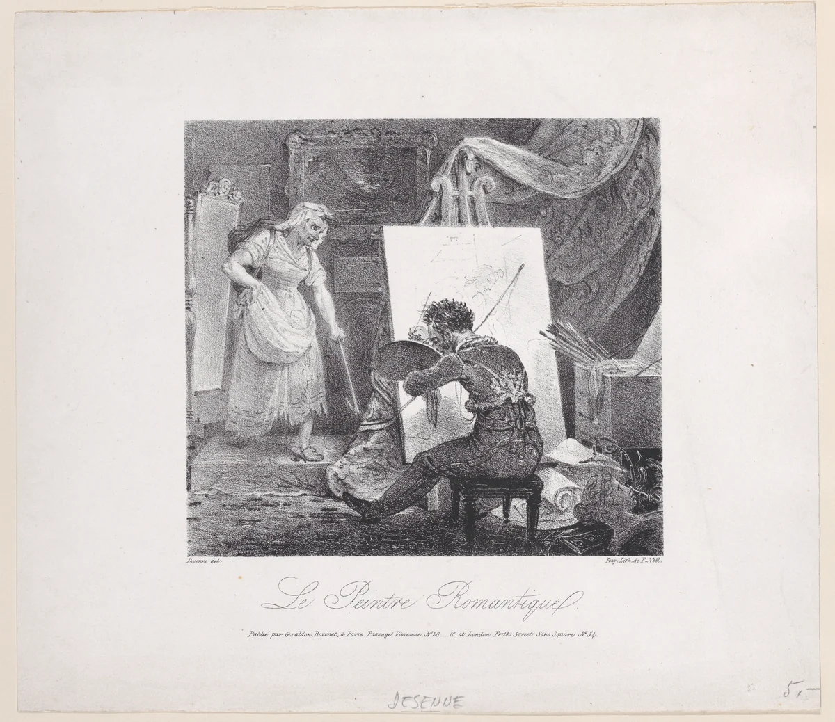 The Romantic Painter (Le Peintre Romantique) by Alexandre Joseph Desenne, print, 1805-1827