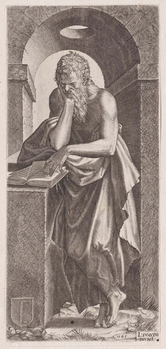 St. Simon, from "Christ, the Twelve Apostles and St. Paul" by Lambert Suavius, print, 1525-1576