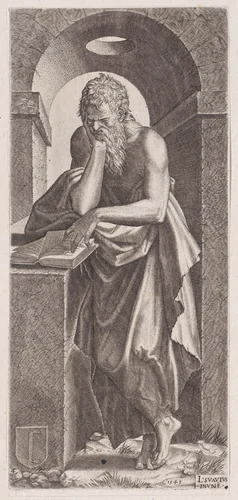 St. Simon, from "Christ, the Twelve Apostles and St. Paul" by Lambert Suavius, print, 1525-1576