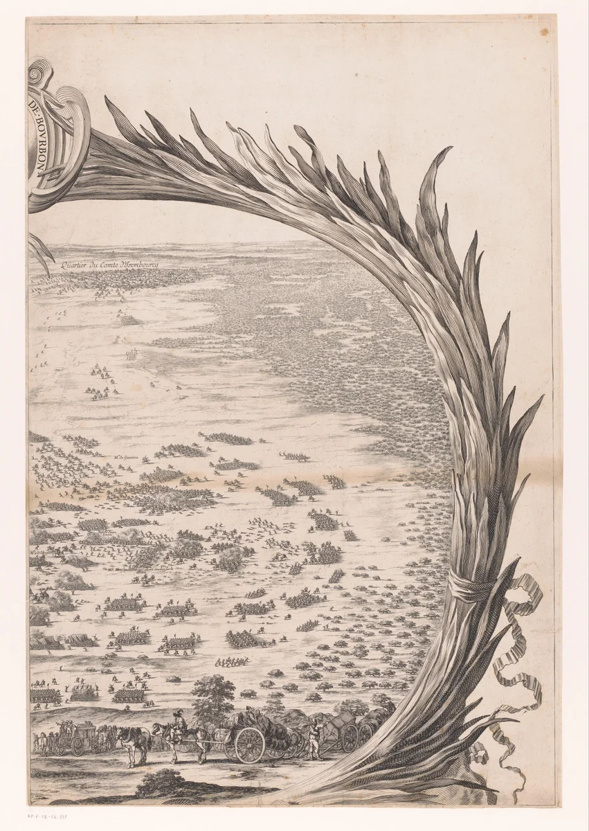 Slag bij Rocroi (rechterdeel) by Nicolas Cochin, print, 1643-1686