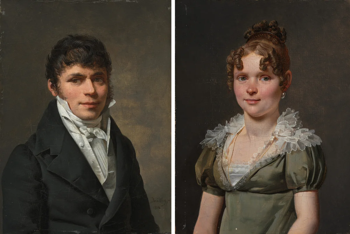 Nicolas Louis Faret and Madame Nicolas Louis Faret by Martin Drölling, painting, 1812