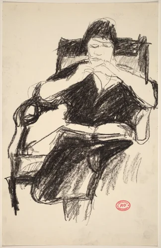 Untitled [seated woman with book in her lap] by Richard Diebenkorn, drawing, 1955-1967