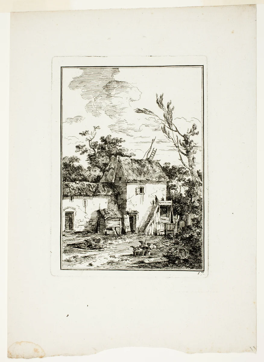 Vertical Landscape by Louis Gabriel Moreau, print, 1774-1804