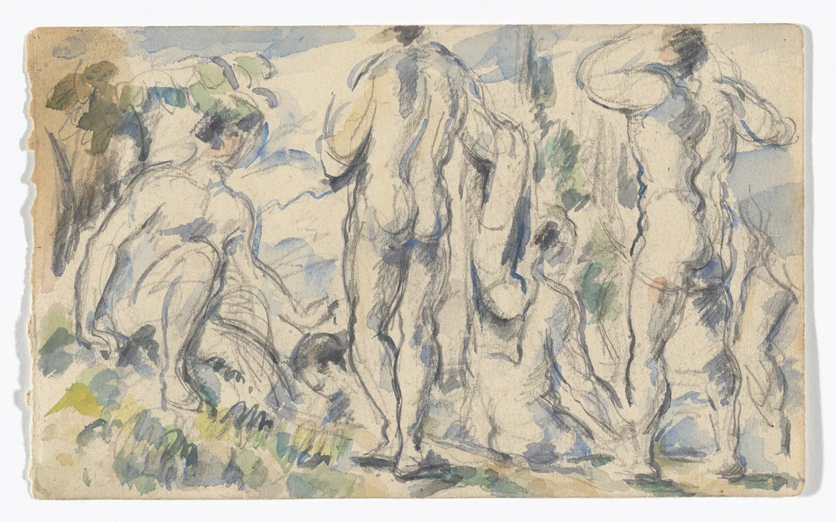 Bathers by Paul Cézanne, drawing, 1885