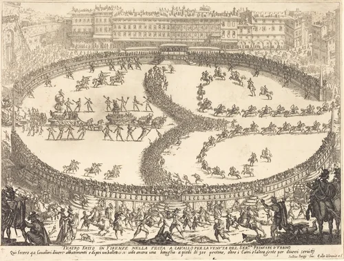 View of the Festival by Jacques Callot, print, 1616