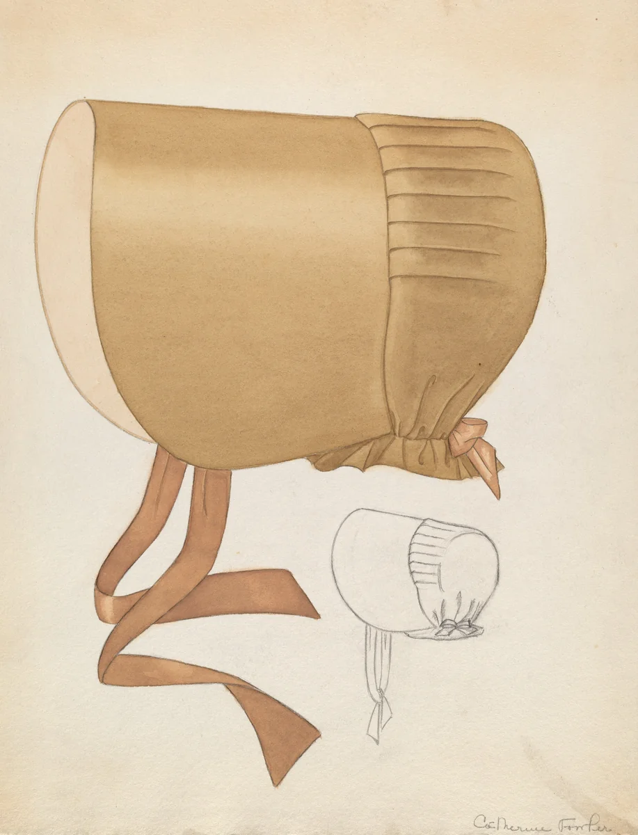 Quaker Bonnet by Catherine Fowler, index of american design, 1937