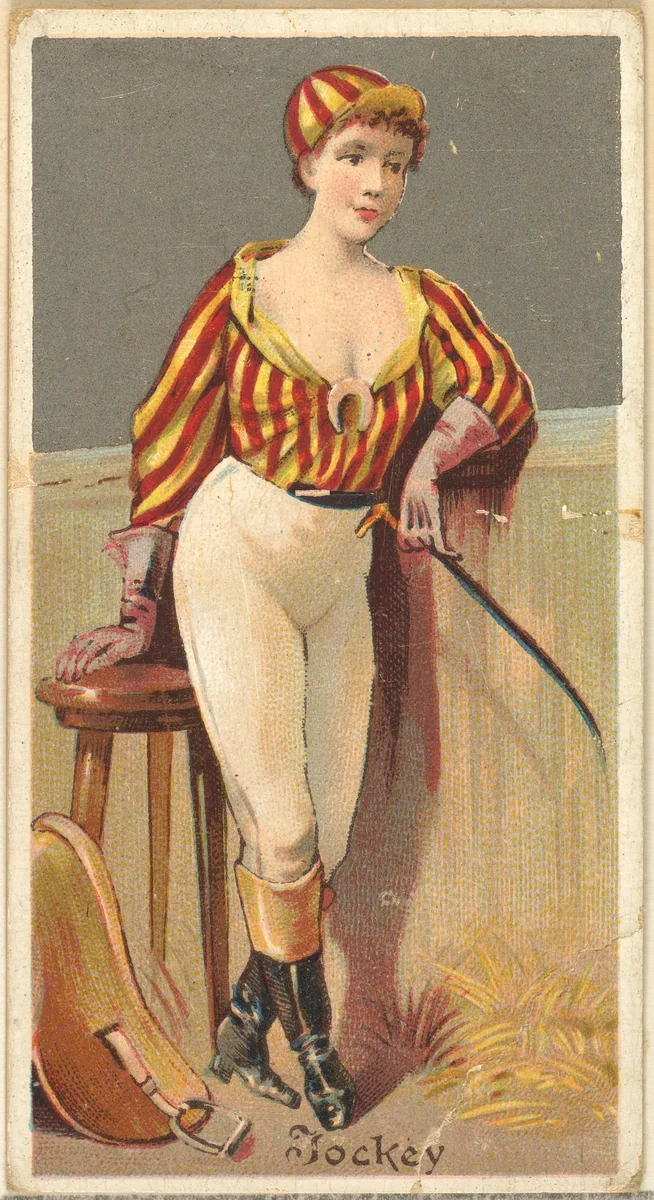 Jockey, from the Occupations for Women series (N166) for Old Judge and Dogs Head Cigarettes by Goodwin & Company, print, 1887