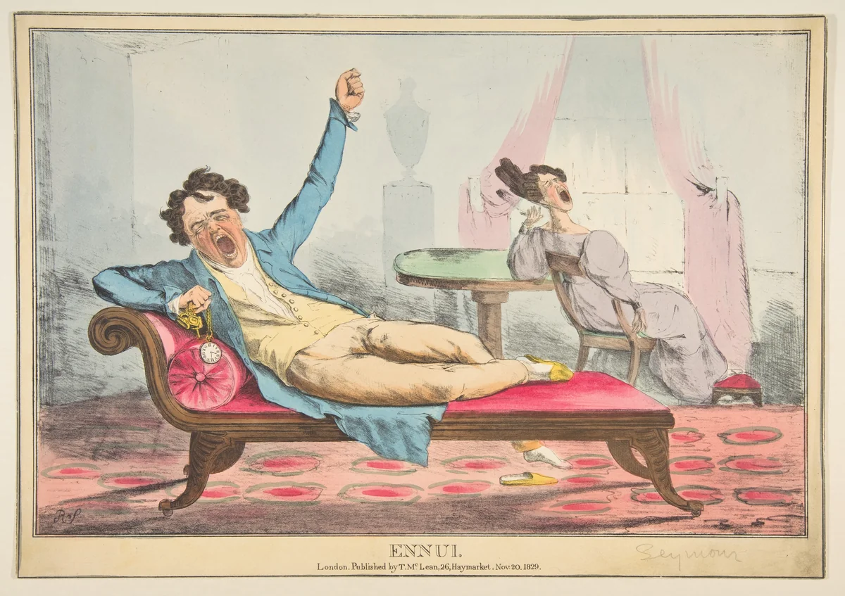 Ennui by Robert Seymour, print, 1829