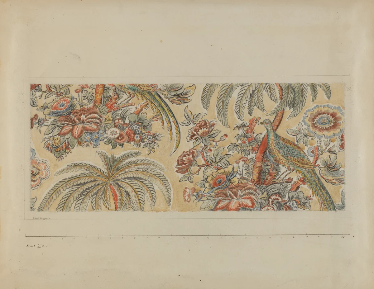 Hand Blocked Chintz by Edith Magnette, index of american design, 1936