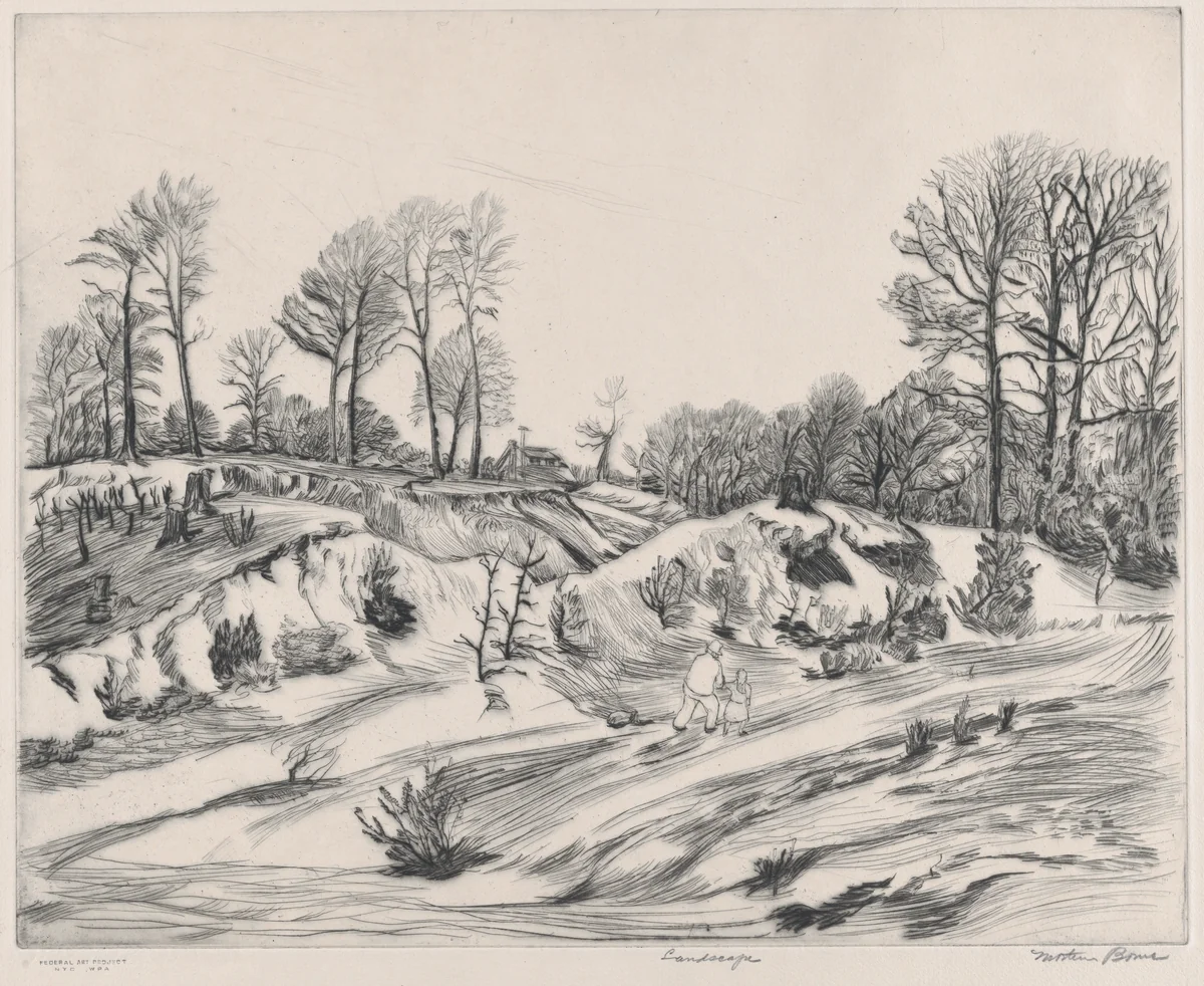 Landscape by Mortimer Borne, print, 1935-1943