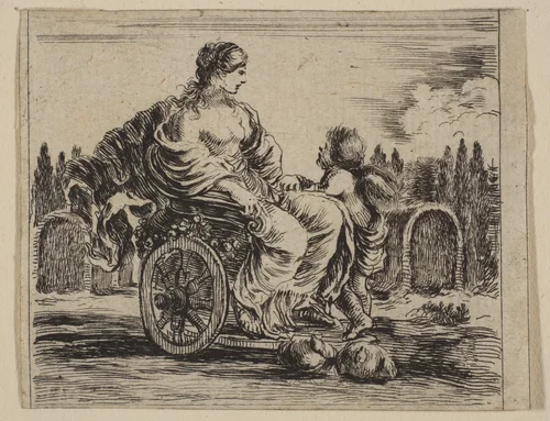 Venus, from 'Game of Mythology' (Jeu de la Mythologie) by Stefano della Bella, print, 1644