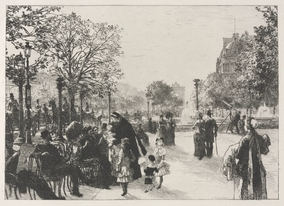 Tuileries Gardens by Léon Augustin Lhermitte, print, 1884