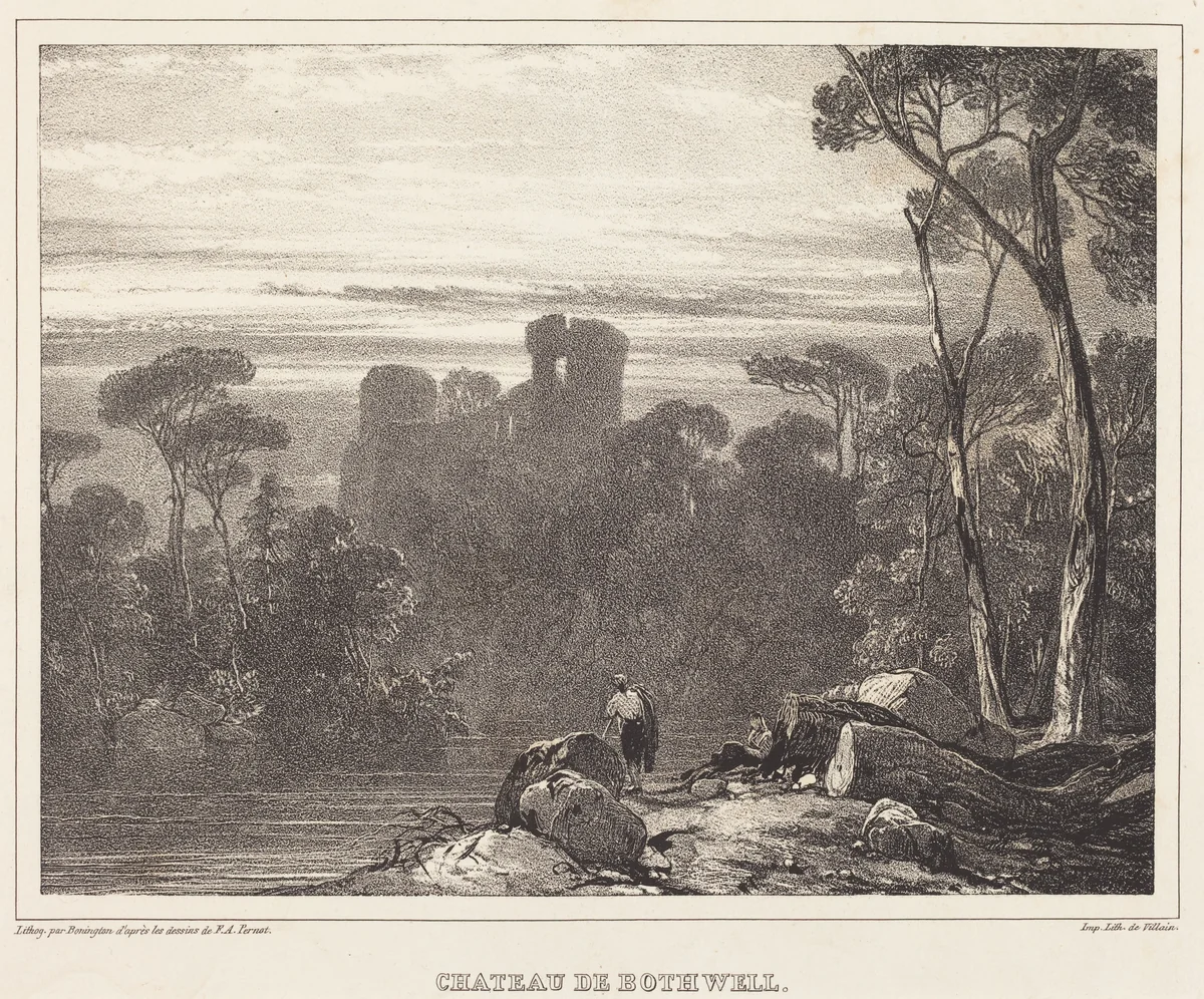 Chateau de Bothwell by Richard Parkes Bonington
François Alexandre Pernot, print, 1826