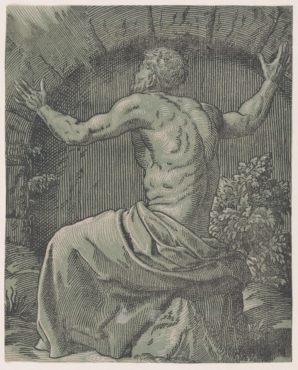 A hermit by Monogrammist YHS, print, 1500-1599