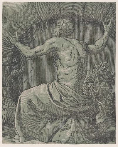 A hermit by Monogrammist YHS, print, 1500-1599