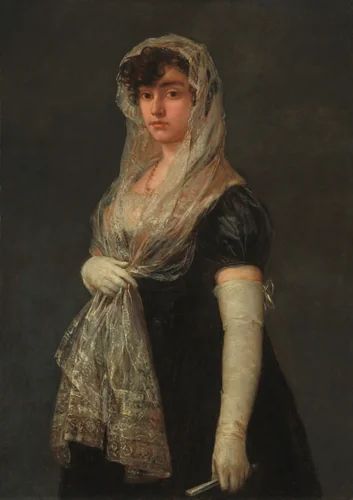 Young Lady Wearing a Mantilla and Basquina by Francisco Goya, painting, 1800-1805