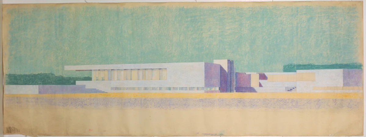 Concrete Country House Project (Perspective) by Ludwig Mies van der Rohe, mies van der rohe archive, 1923