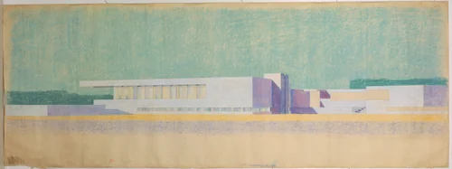 Concrete Country House Project (Perspective) by Ludwig Mies van der Rohe, mies van der rohe archive, 1923