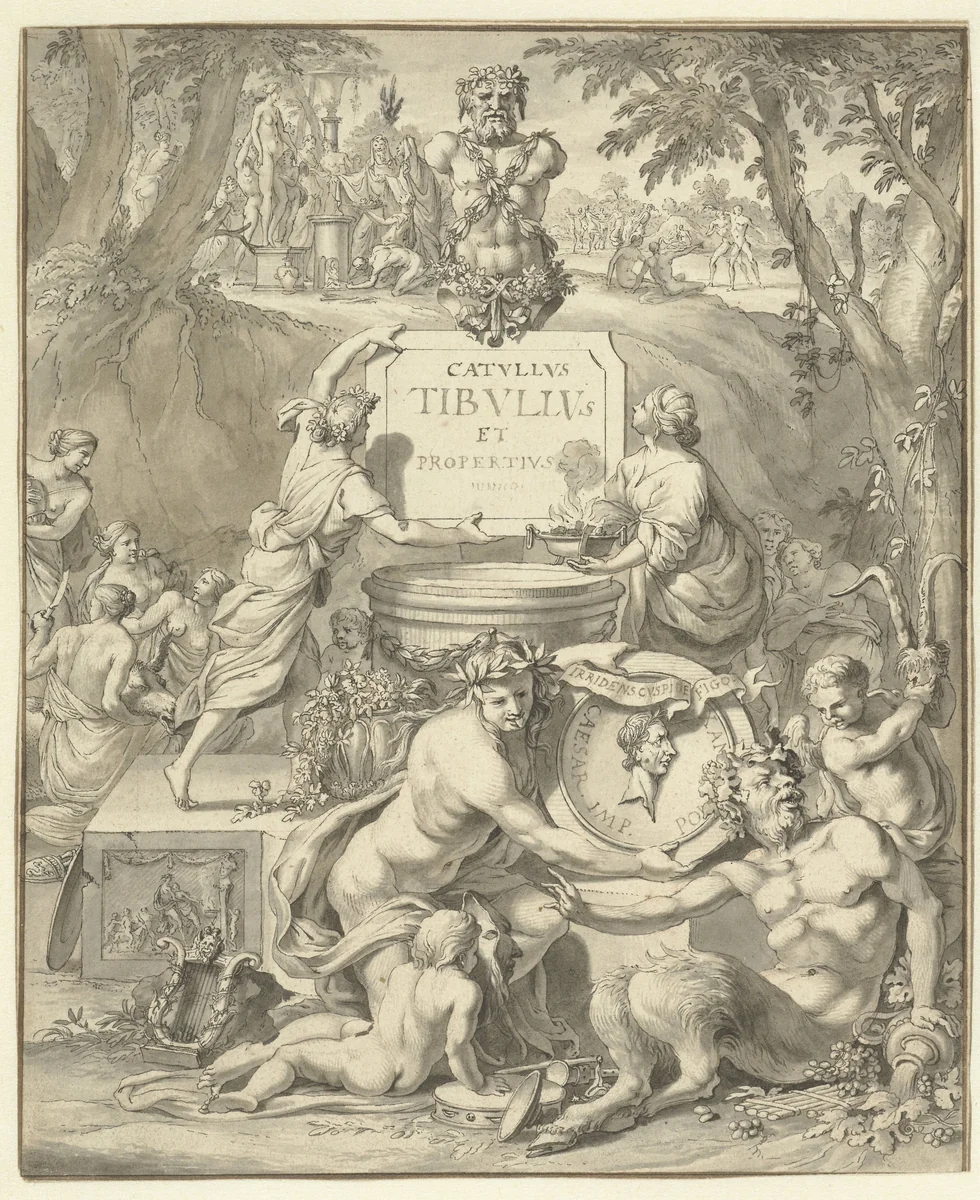 Frontispiece Design for a Book of Love Poems by Jan Goeree, drawing, 1700