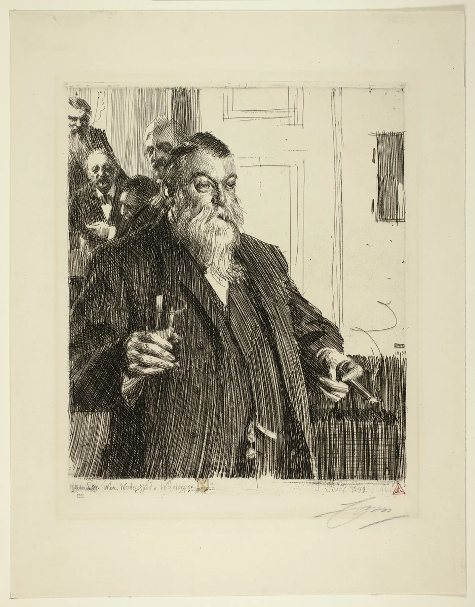 A Toast II by Anders Zorn, print, 1893