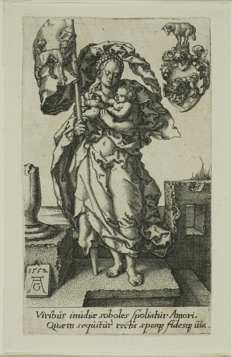 Compassion, from the Virtues by Heinrich Aldegrever, print, 1552