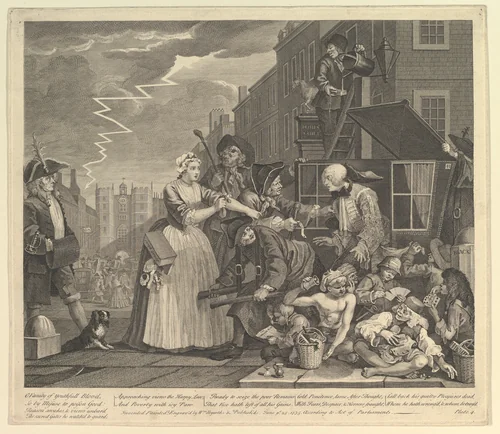 A Rake's Progress, Plate 4 by William Hogarth, print, 1735