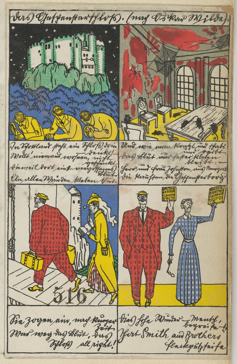 The Ghost Castle (after Oscar Wilde) (Das Gespensterschloß (nach Oskar Wilde)) by Moriz Jung, print, 1911