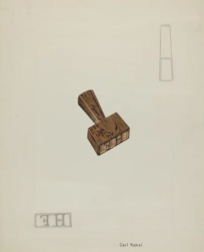 Wooden Stamp by Carl Keksi, index of american design, 1935-1942