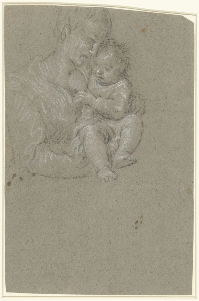 Maria met kind by anonymous, drawing, 1610-1630
