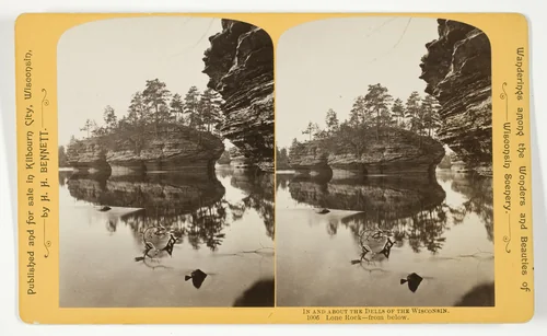 Lone Rock - from below, No. 1006 from the series "In and About the Dells of the Wisconsin River" by Henry Hamilton Bennett, photograph, 1870-1908