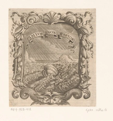Vrucht drijvend op zee by Johann Eckhard Löffler, print, 1681