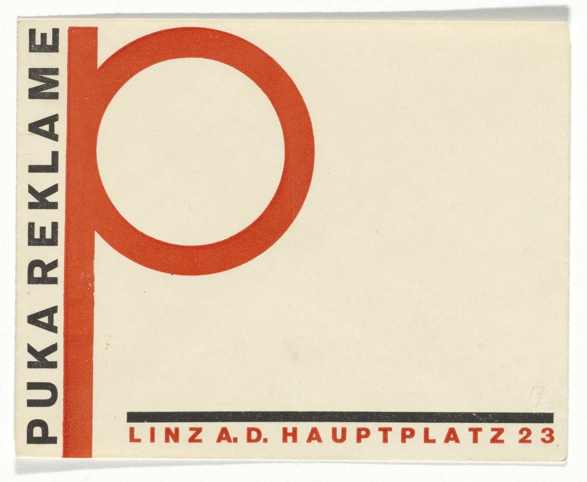 Puka Reklame stationery envelope by Herbert Bayer, design, 1924