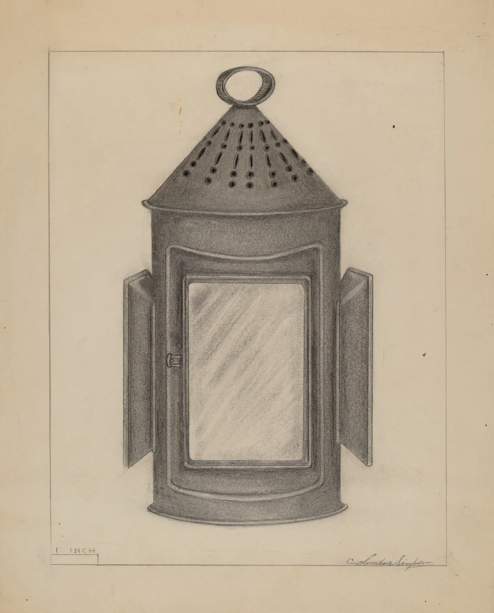 Lantern by Columbus Simpson, index of american design, 1936