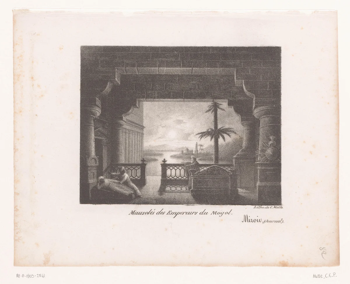 Mausoleum van de keizers van het Mogolrijk by anonymous, print, 1821-1823