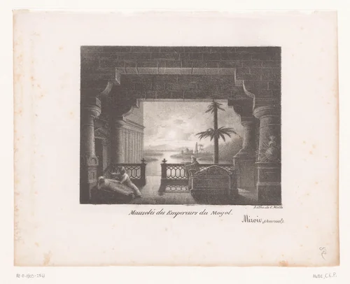 Mausoleum van de keizers van het Mogolrijk by anonymous, print, 1821-1823