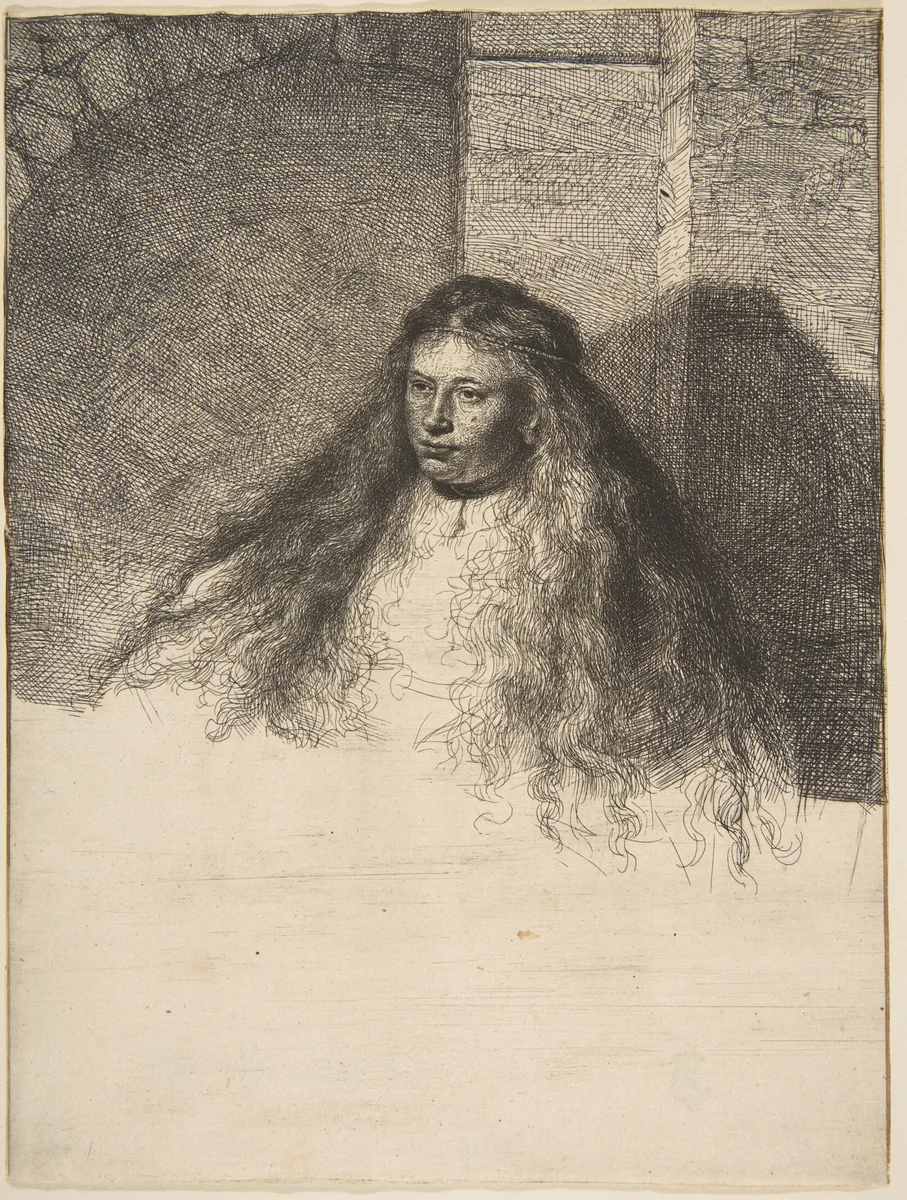 The Great Jewish Bride by Rembrandt van Rijn, print, 1635