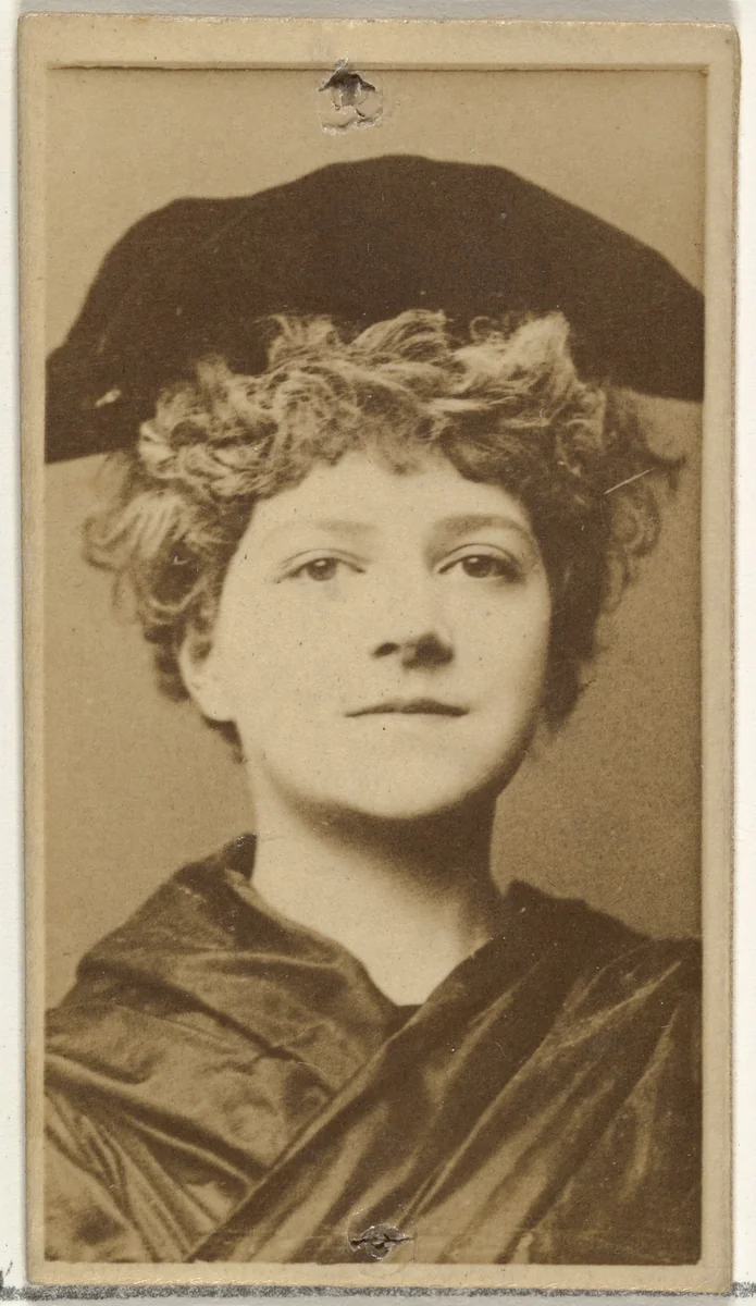 [Actress wearing dark cloth cap], from the Actors and Actresses series (N145-8) issued by Duke Sons & Co. to promote Duke Cigarettes by W. Duke, Sons & Co., photograph, 1890-1895