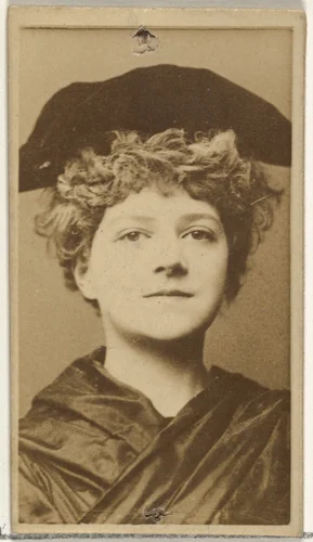 [Actress wearing dark cloth cap], from the Actors and Actresses series (N145-8) issued by Duke Sons & Co. to promote Duke Cigarettes by W. Duke, Sons & Co., photograph, 1890-1895
